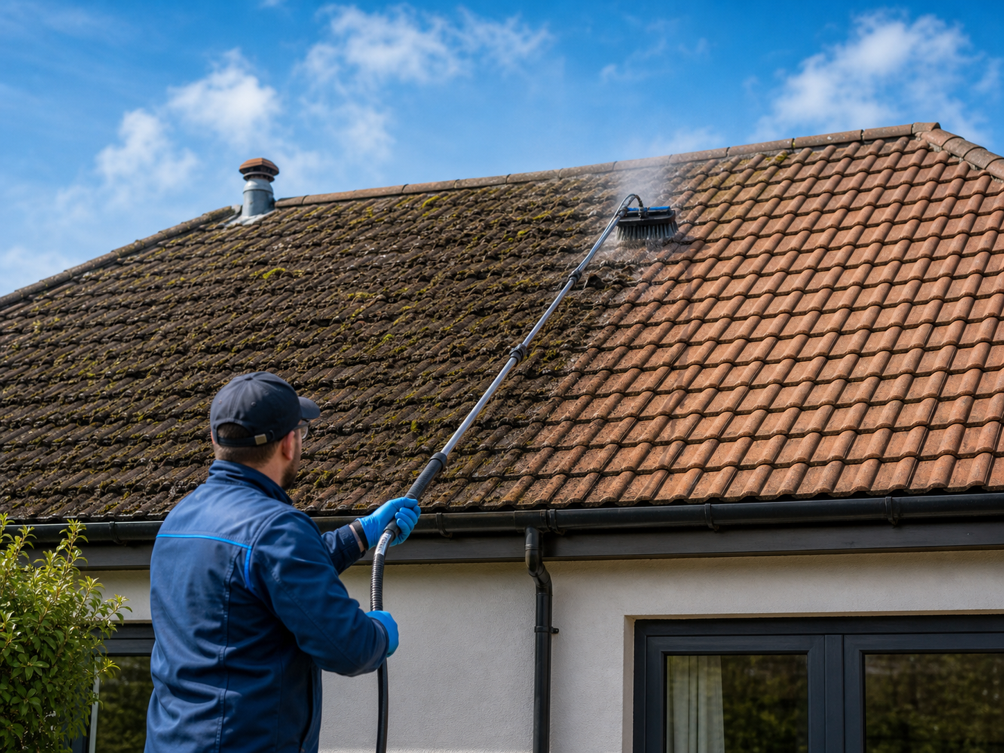 Roof moss removal and cleaning service